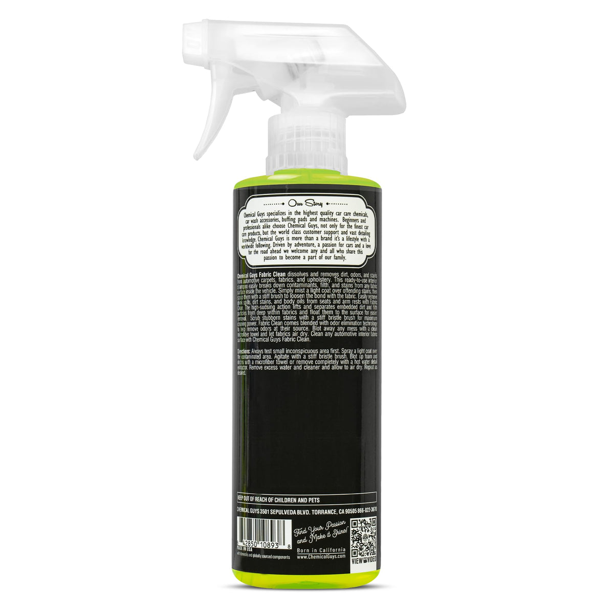 Chemical Guys, Citrus Fabric & Carpet Cleaner Spray with Brush Kit, 16 oz