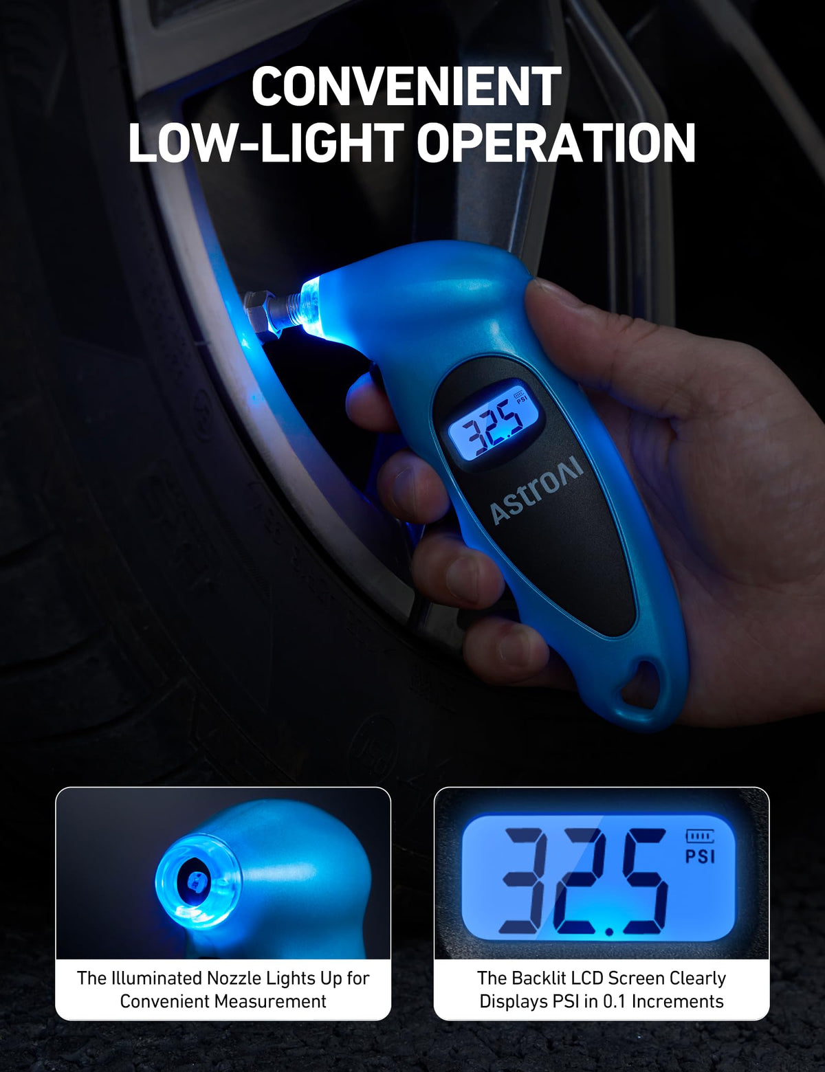 AstroAI Digital Tire Pressure Gauge 150PSI, ±1PSI Accuracy for Car Truck
