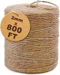 SMART&CASUAL 2mm Natural Jute Twine String Thin for Craft Plant Garden Gift Wrapping Christmas Handmade Art Decoration Packing String Home Art Decoration (Brown) (800 Ft (244M))