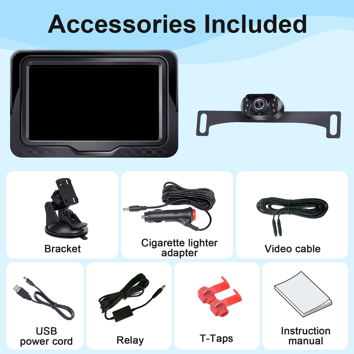 HD 1080P Backup Camera Plug & Play: Fast 60FPS Smooth Real-Time Clear View