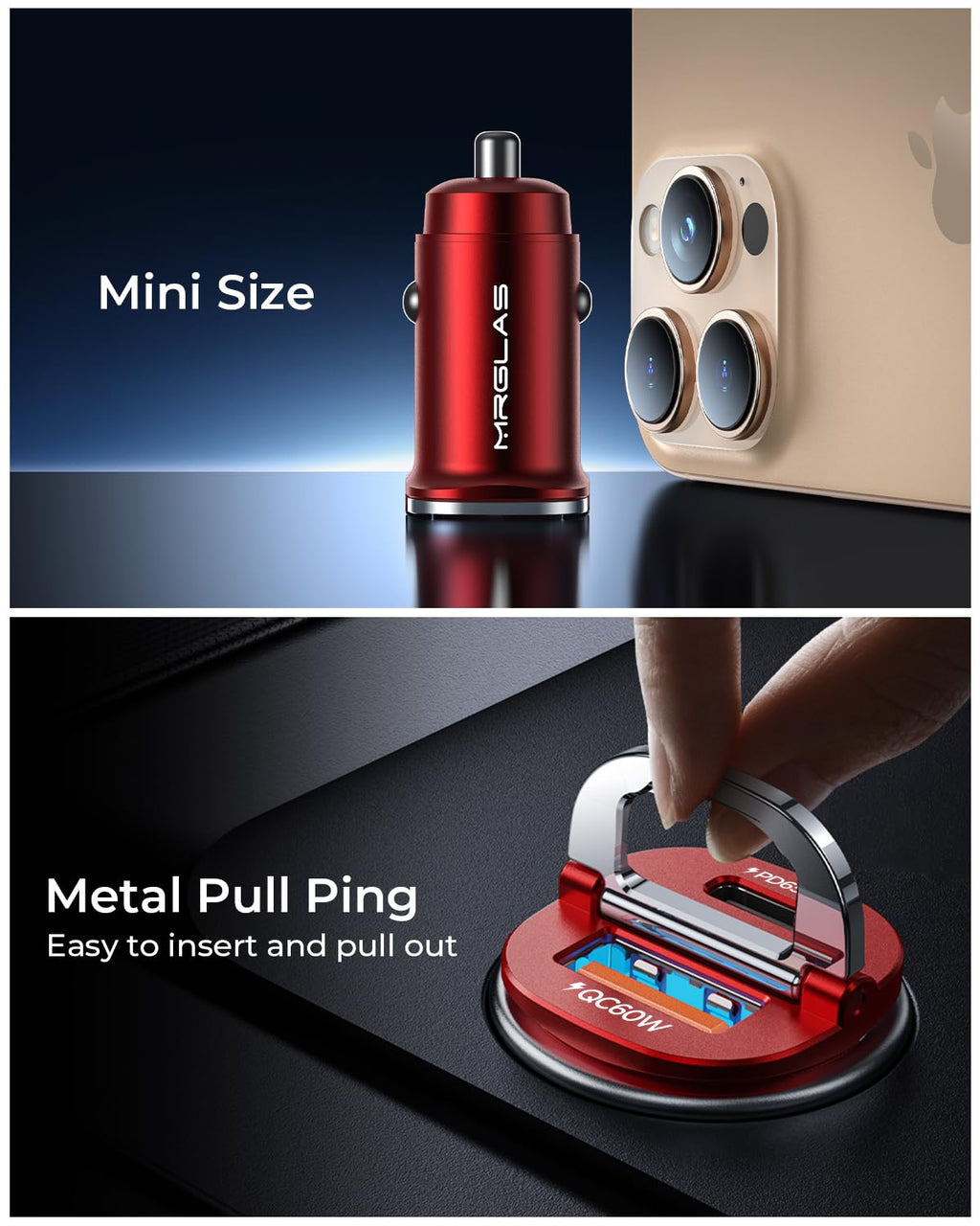 【Upgraded】 125W Car Charger USB C Fast Charge for iPhone 18 Pro Max