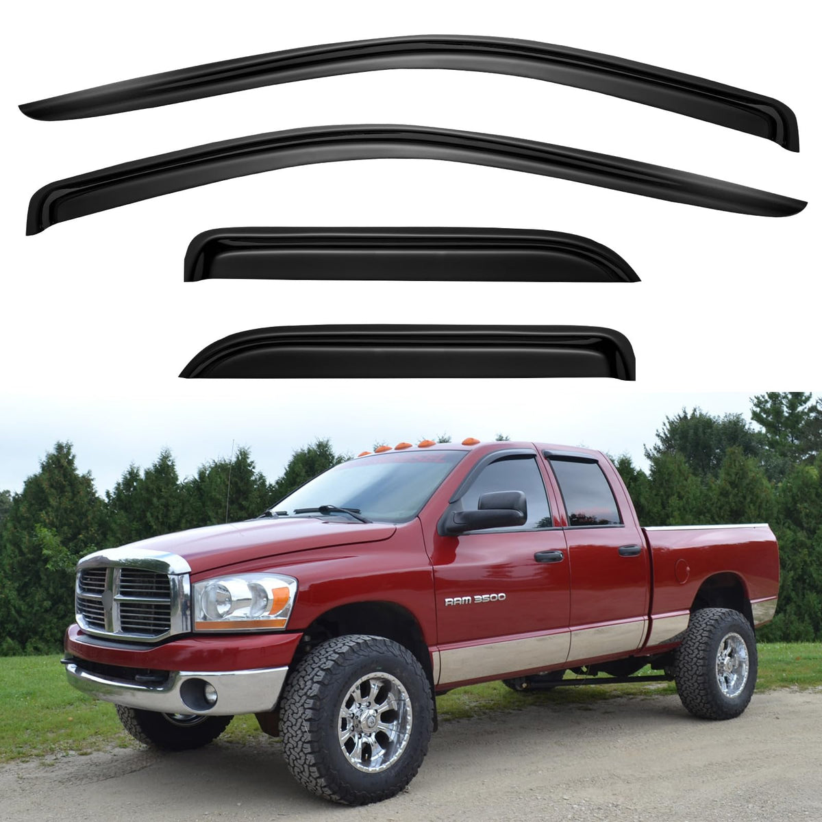 Window Visors Rain Guards for 2015-2026 Ford F150 Crew/SuperCrew Cab