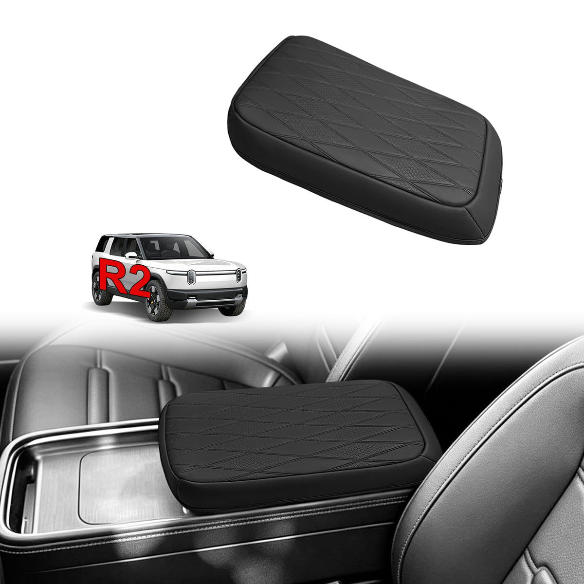 Muslogy Armrest Cover for Silverado/Sierra 2019-2026, Regular Thick, Bench