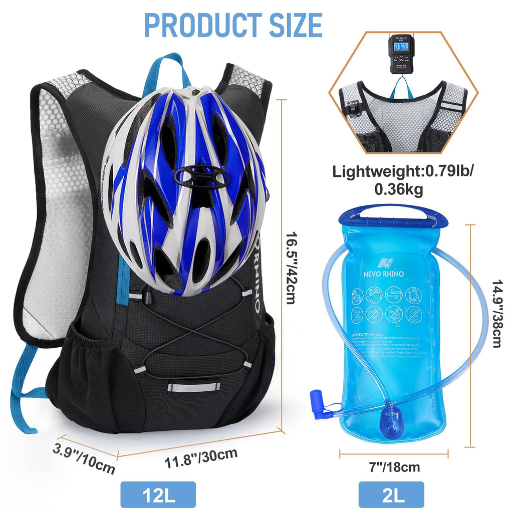 Lightweight Hydration Backpack, Running Backpack with 2L Water Bladder