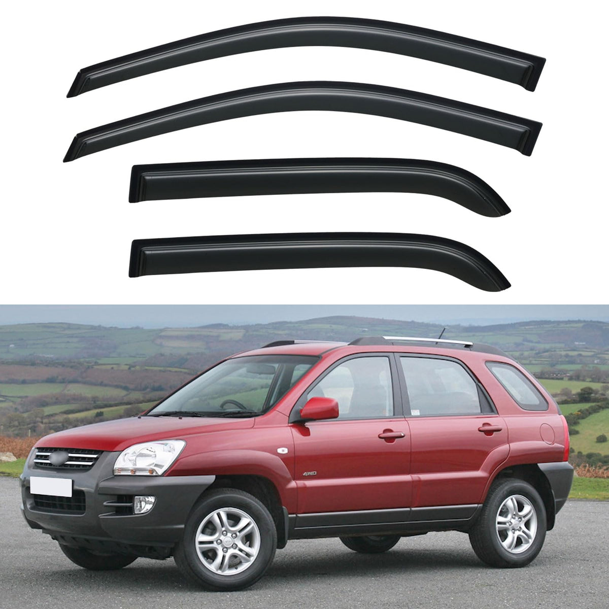 Window Visors Rain Guards for 2015-2026 Ford F150 Crew/SuperCrew Cab