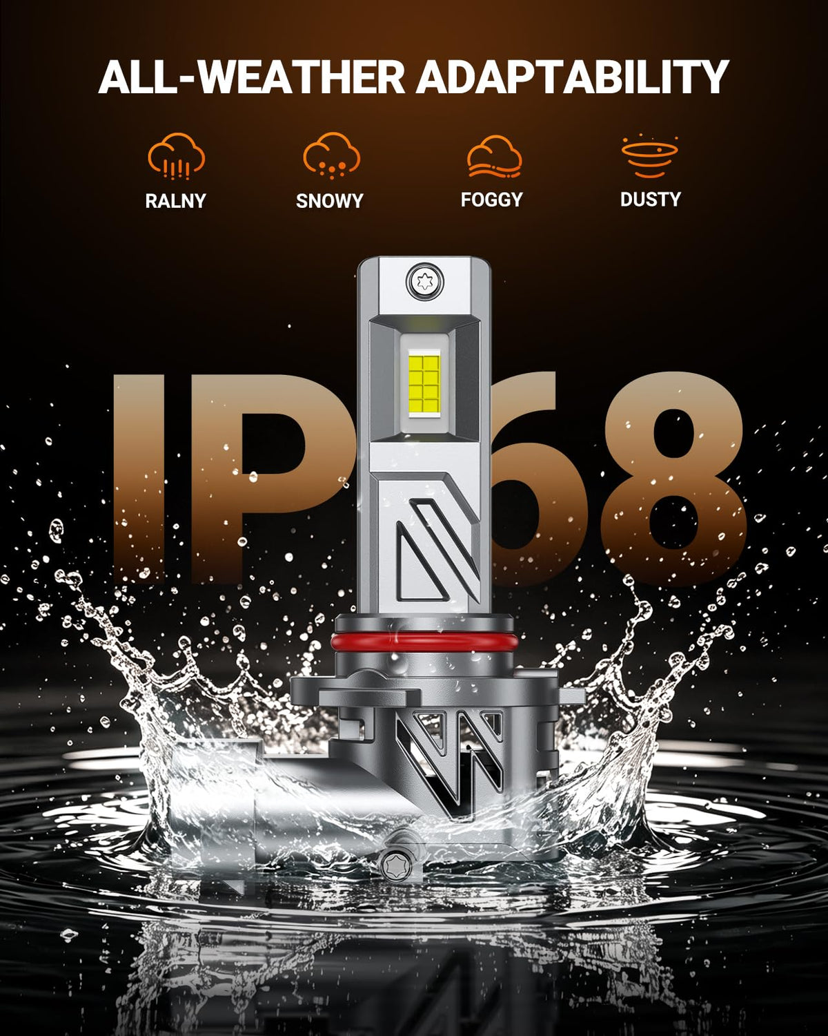 SEALIGHT H11/H9/H8 Light Bulb, 1000% Brighter than Origin, 6500K Output Canbus Ready, IP68 Waterproof, 80000Hrs Lifespan, 1：1 Size Installation, Pack of 2