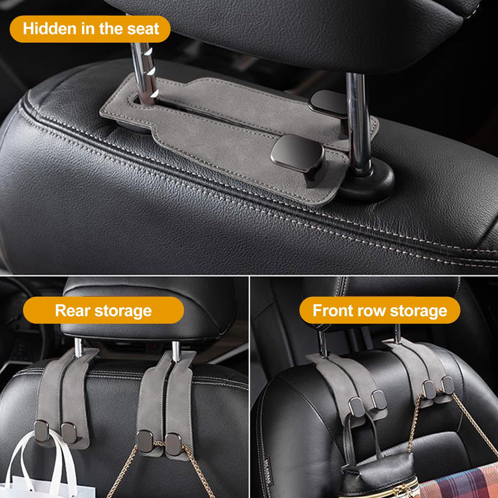 Car Purse Hook Purse Hook for Car Seats Headrest Car Seat Hooks,Heavy Duty Vehicle Organizer for Handbags, Groceries, Purses, Keep Car Tidy (Black, 2 Pack)