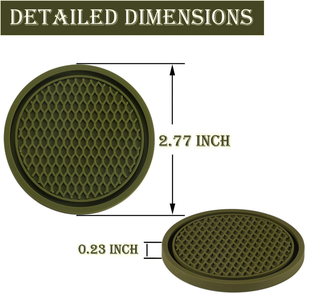 SINGARO Car Cup Coaster, 4PCS Universal Non-Slip Cup Holders Embedded in Ornaments Coaster, Car Interior Accessories, Black