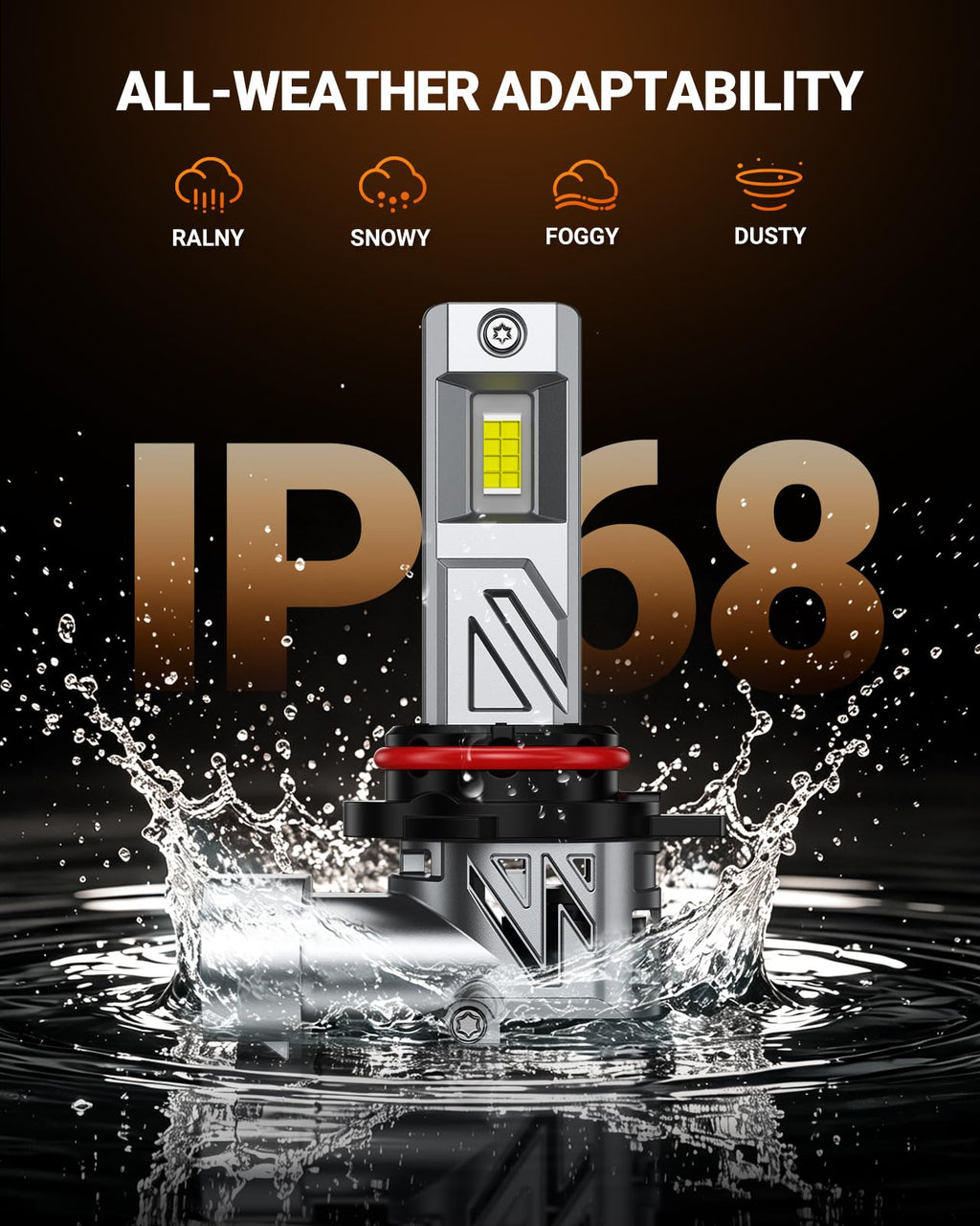 SEALIGHT H11/H9/H8 Light Bulb, 1000% Brighter than Origin, 6500K Output Canbus Ready, IP68 Waterproof, 80000Hrs Lifespan, 1：1 Size Installation, Pack of 2