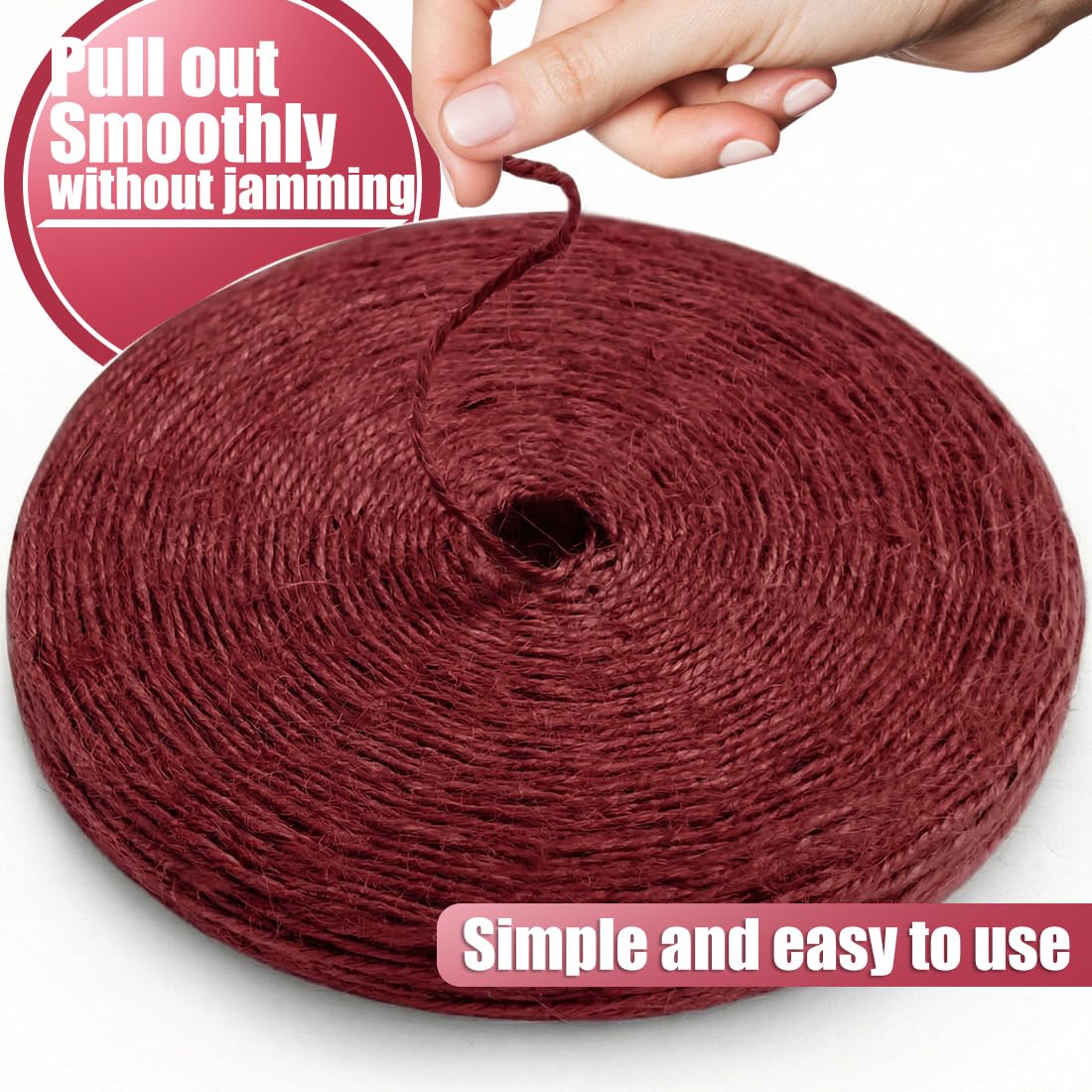 SMART&CASUAL 2mm Natural Jute Twine String Thin for Craft Plant Garden Gift Wrapping Christmas Handmade Art Decoration Packing String Home Art Decoration (Brown) (800 Ft (244M))