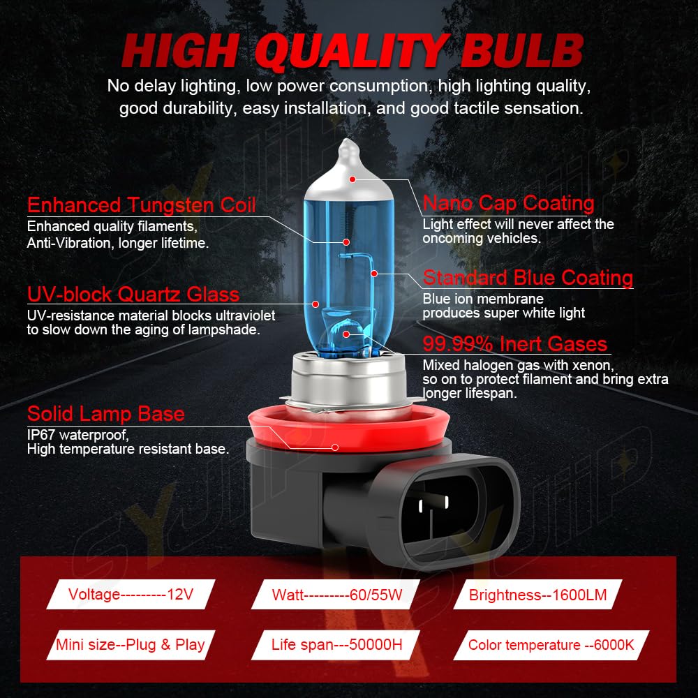 For Honda Civic Sedan 2004-2015 Headlight Bulbs, 9005 9006 High Low Beams