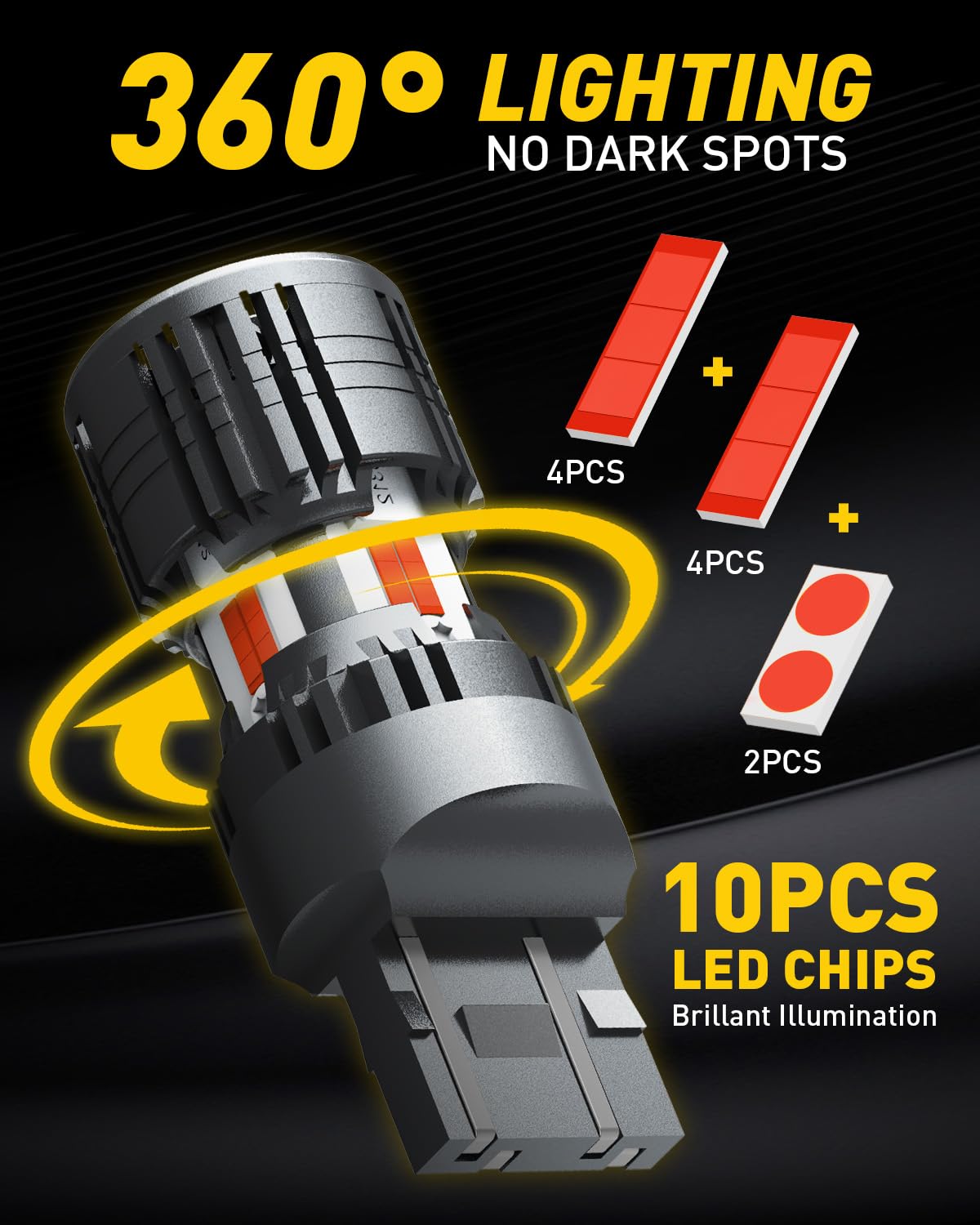 AUXITO 912 921 LED Bulb for Backup Light Reverse Lights High Power 2835 15-SMD Chipsets Error Free T15 906 922 W16W Bulbs, 6000K White, Automotive Light Bulbs (Upgraded, Pack of 2)