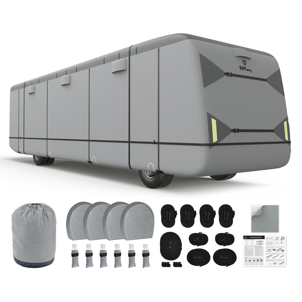 RVMasking Travel Trailer RV Cover, 9-Layer Heavy Duty Waterproof,28-31ft