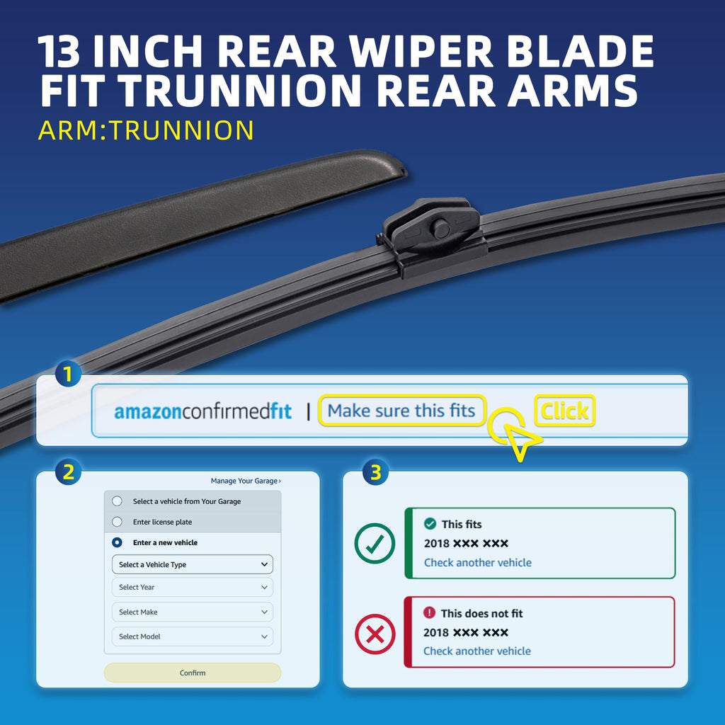 5 PLUS RearQuiet 12 Inch Rear Wiper Blade,OEM Replacement Rear Window Wiper