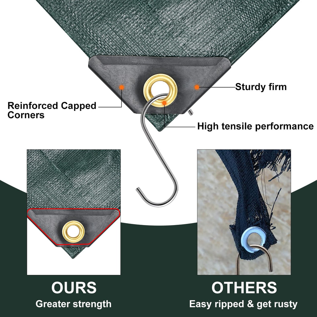 Large Tarp 10x20 FT 16 Mil Heavy Duty Waterproof Tarps Silver