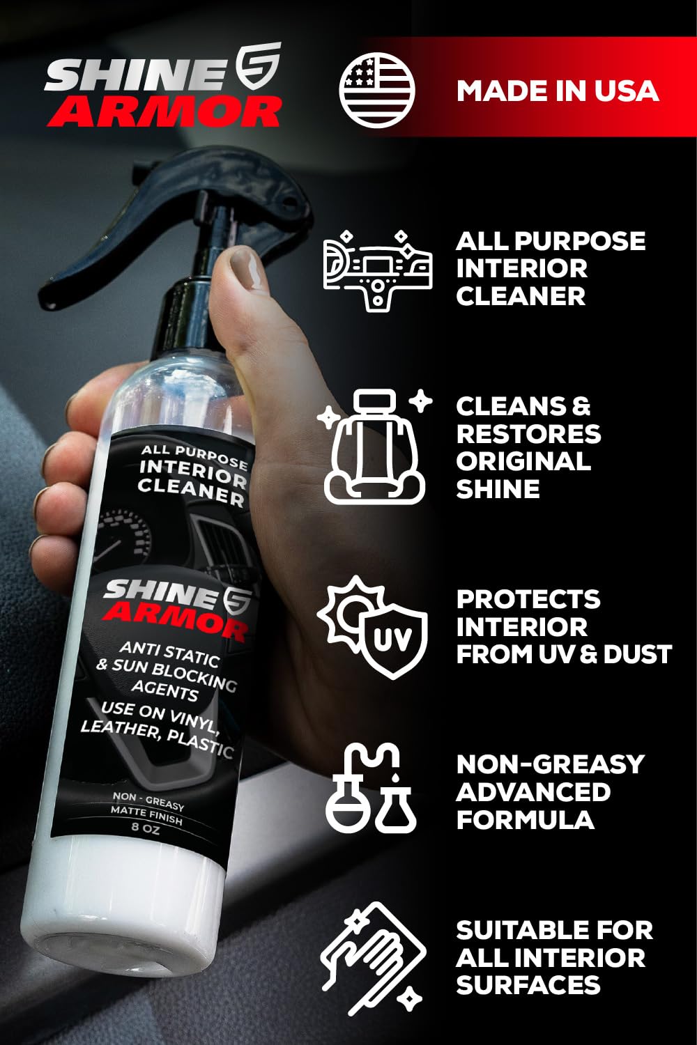 SHINE ARMOR Fortify Quick Coat Ceramic Coating Spray, 16 fl oz
