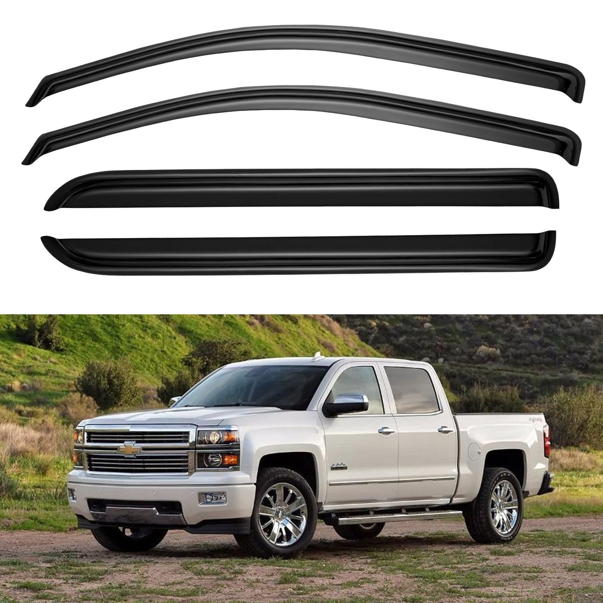 Window Visors Rain Guards for 2015-2026 Ford F150 Crew/SuperCrew Cab
