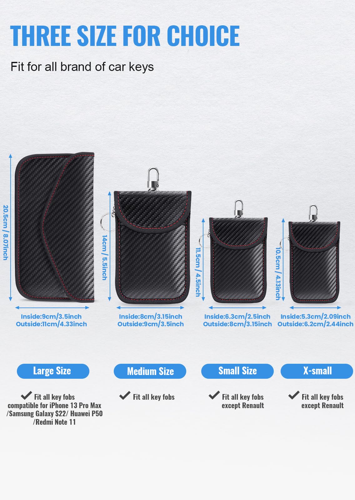 lanpard Faraday Pouch for Car Keys, Faraday Bag, Car RFID Signal Blocking Holder, Key Fob Protector, Key fob cage Block Signal Anti-Theft Fob Case (2 Pack)