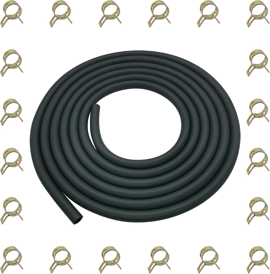 YAMAKATO 10 Feet 1/4 Inch ID Fuel Line Hose 0.25in w/ 20 Clamp