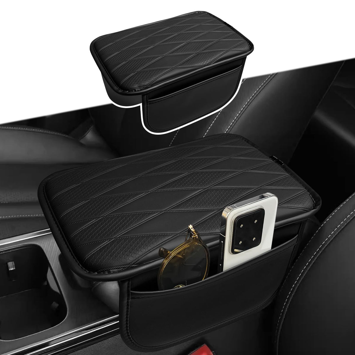 Muslogy Armrest Cover for Silverado/Sierra 2019-2026, Regular Thick, Bench