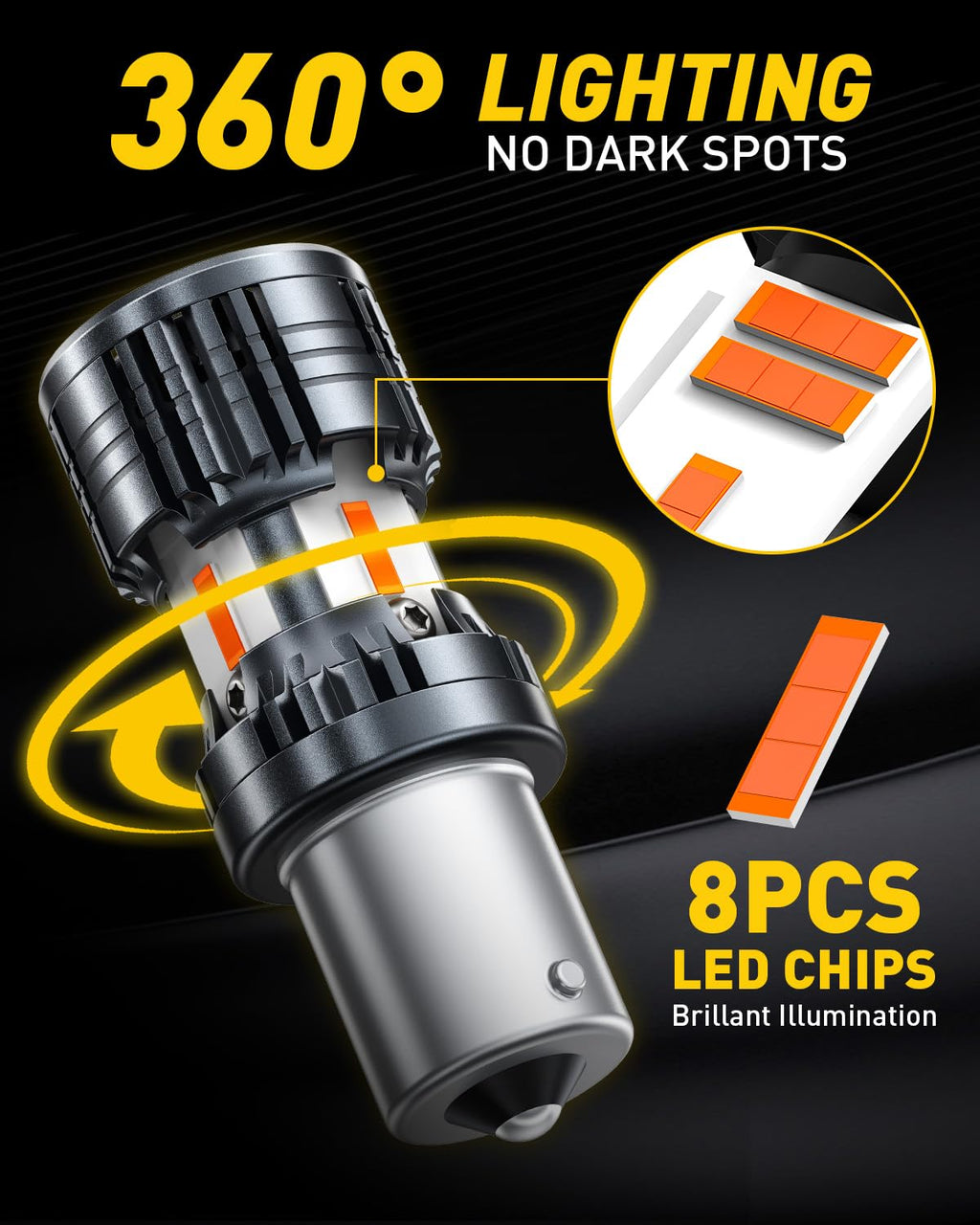 AUXITO 912 921 LED Bulb for Backup Light Reverse Lights High Power 2835 15-SMD Chipsets Error Free T15 906 922 W16W Bulbs, 6000K White, Automotive Light Bulbs (Upgraded, Pack of 2)