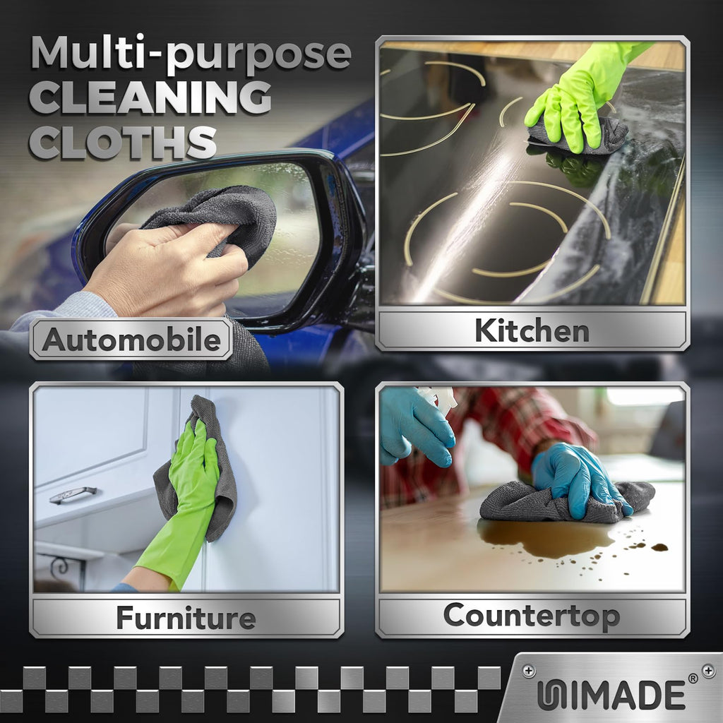UNIMADE Microfiber Cleaning Cloth, 24 Pack Reusable Microfiber Towels