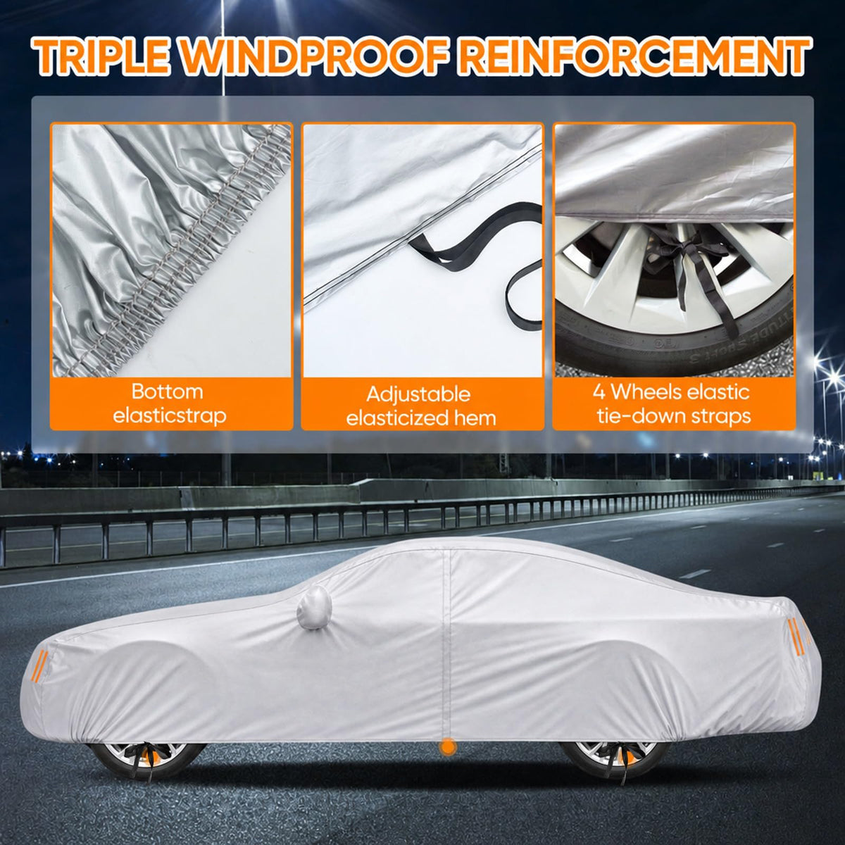 NEVERLAND Car Cover Waterproof All Weather for Sedan 183''L x 70''W x 59''H