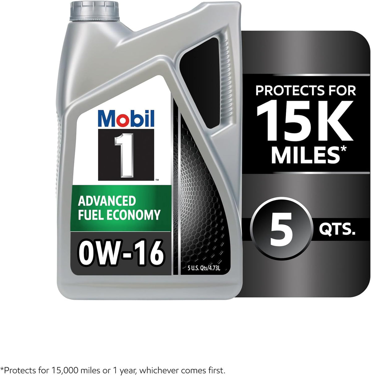 Mobil 1 Advanced Fuel Economy Full Synthetic Motor Oil 0W-16, 5 Quart