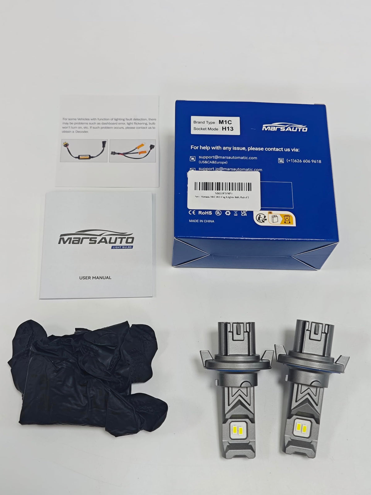 Marsauto M1C H11 30000LM Fanless LED Bulbs, 6500K IP68 – 2 Pack