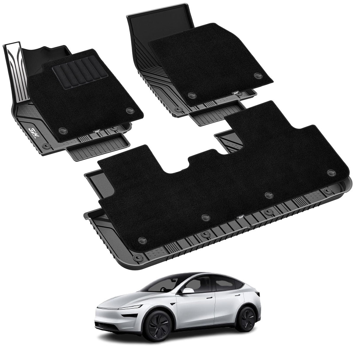 3W Tesla New Model Y Juniper 2025 2026 2027 Floor Mats, Not for Standard