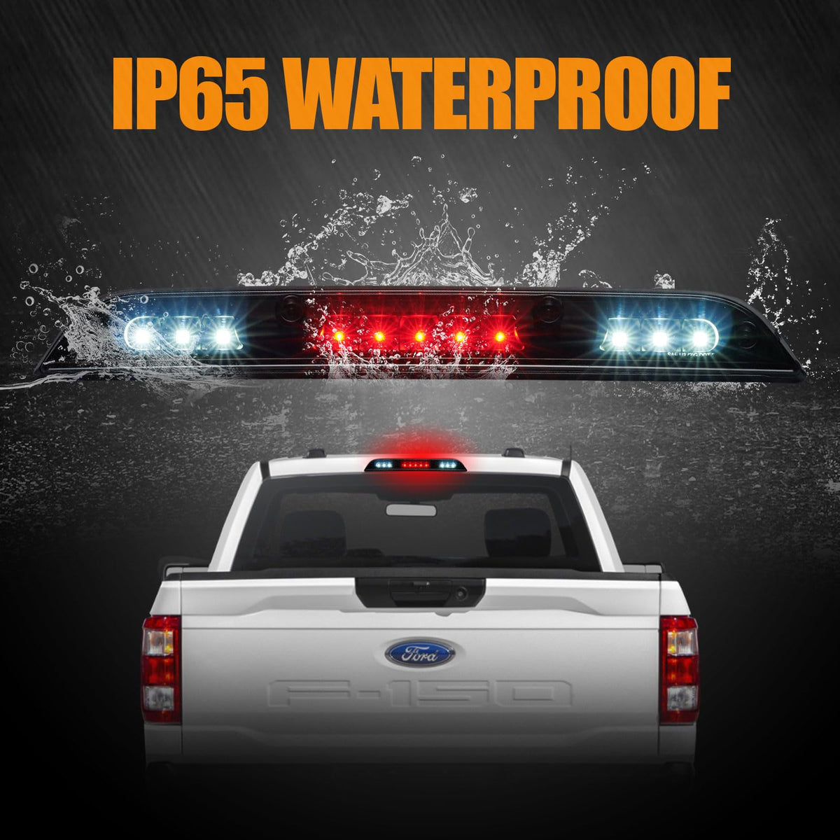 Third 3rd Brake Light, LED High Mount Stop Light for 2007-2013 Chevy Silverado/GMC Sierra 1500 2500HD 3500HD, Rear Center Cab Roof Tail Cargo Lamp, Red Lens
