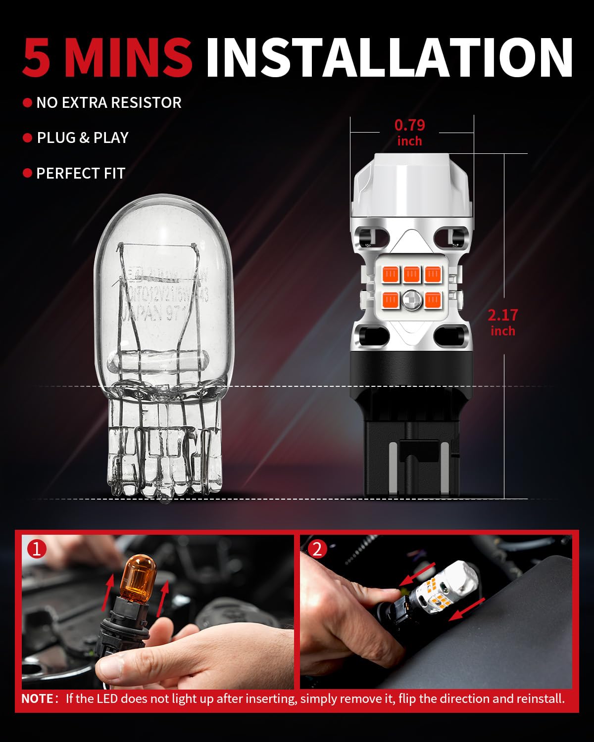LASFIT 921 LED Bulb Reverse Lights, 912 T15 Back Up Light CANBUS Error Free W16W 906 Reversing Bulb 904 916 6000K Xenon White New Upgrade Design, Plug and Play (Pack of 2)