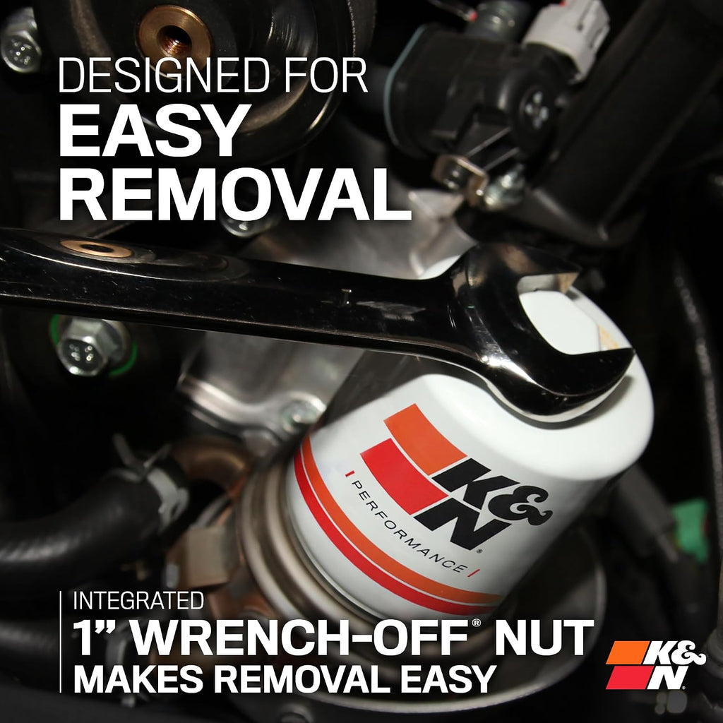 K&N Oil Filter: 20,000 Mile Engine Protection with Wrench Off Nut, HP-2010