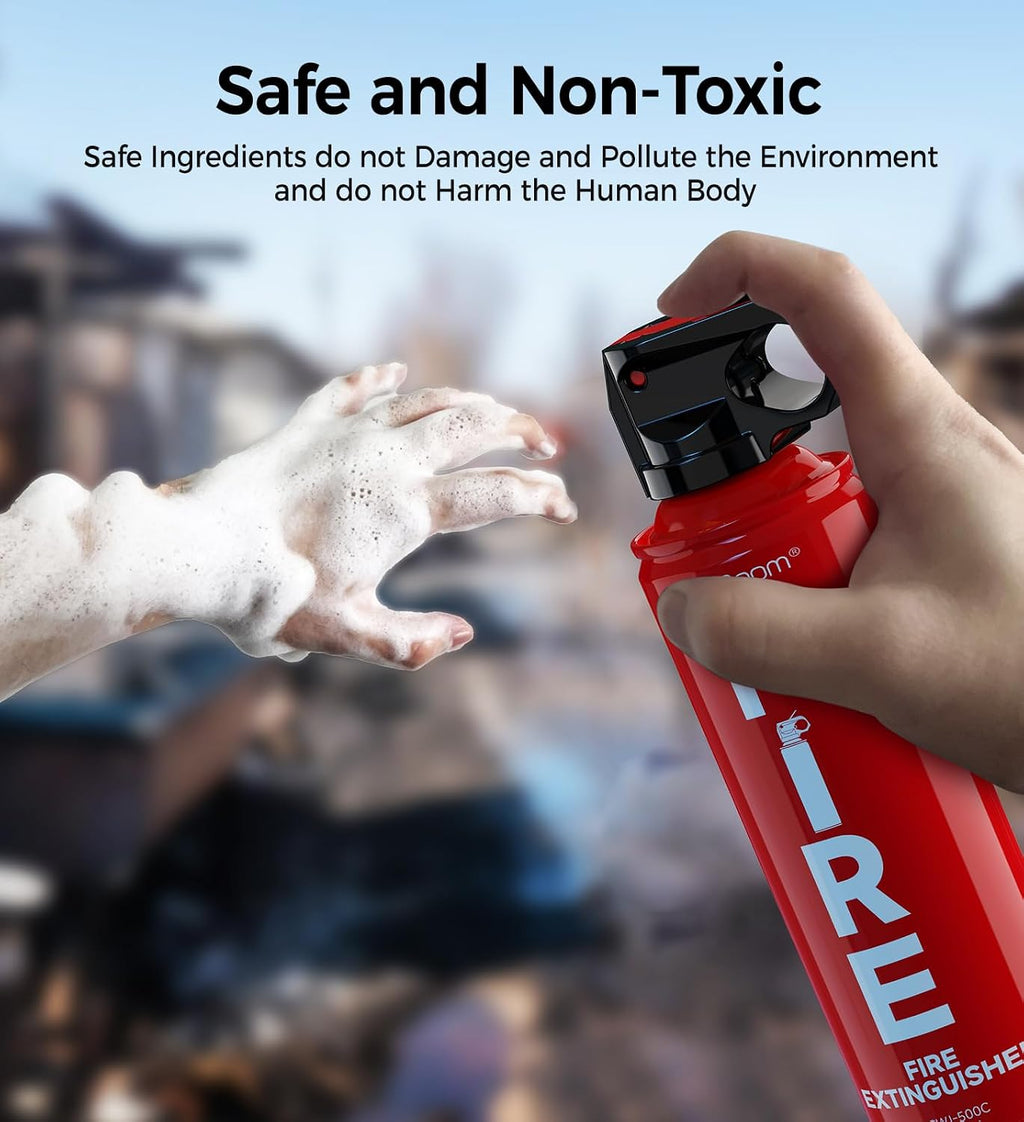 AmzBoom Fire Extinguisher for Home, Car, Kitchen, and Boat 3-Pack, Portable Extinguishing Aerosol Spray Compact A, B, C, K – Includes Mounting Brackets for Easy Access.