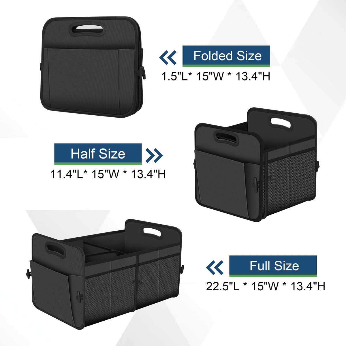 Femuar Car Trunk Organizer-Collapsible Car Storage for Suv/Jeep/Sedan