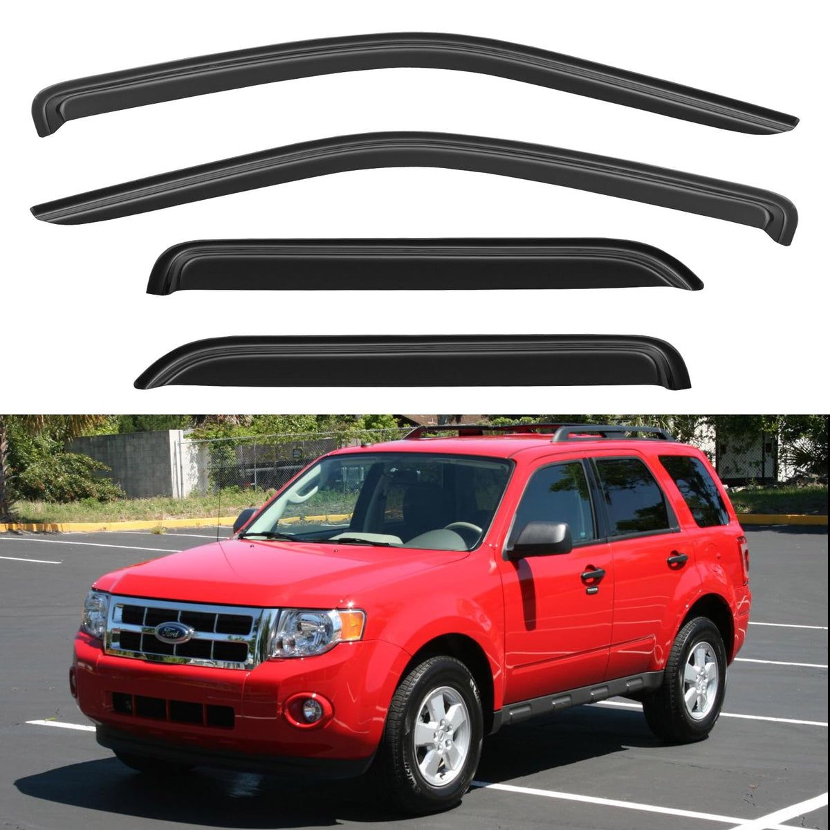Window Visors Rain Guards for 2015-2026 Ford F150 Crew/SuperCrew Cab