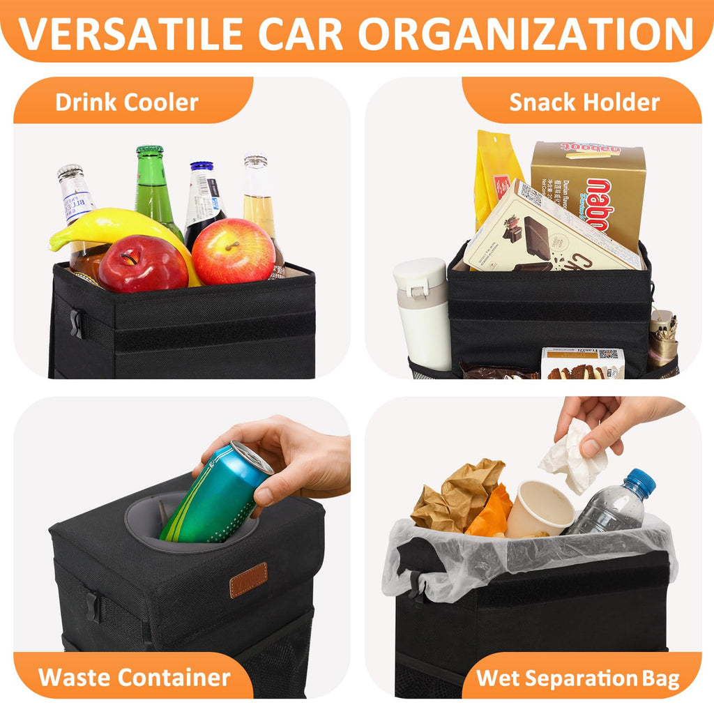 Vankor Car Trash Can with Lid Leak Proof Car Accessories for Women