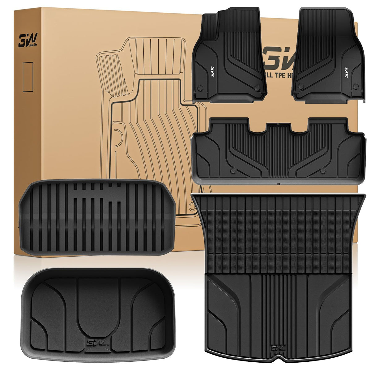3W Tesla New Model Y Juniper 2025 2026 2027 Floor Mats, Not for Standard