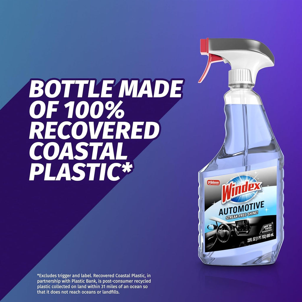 Windex Automotive Car Glass Cleaner Spray, 23 oz