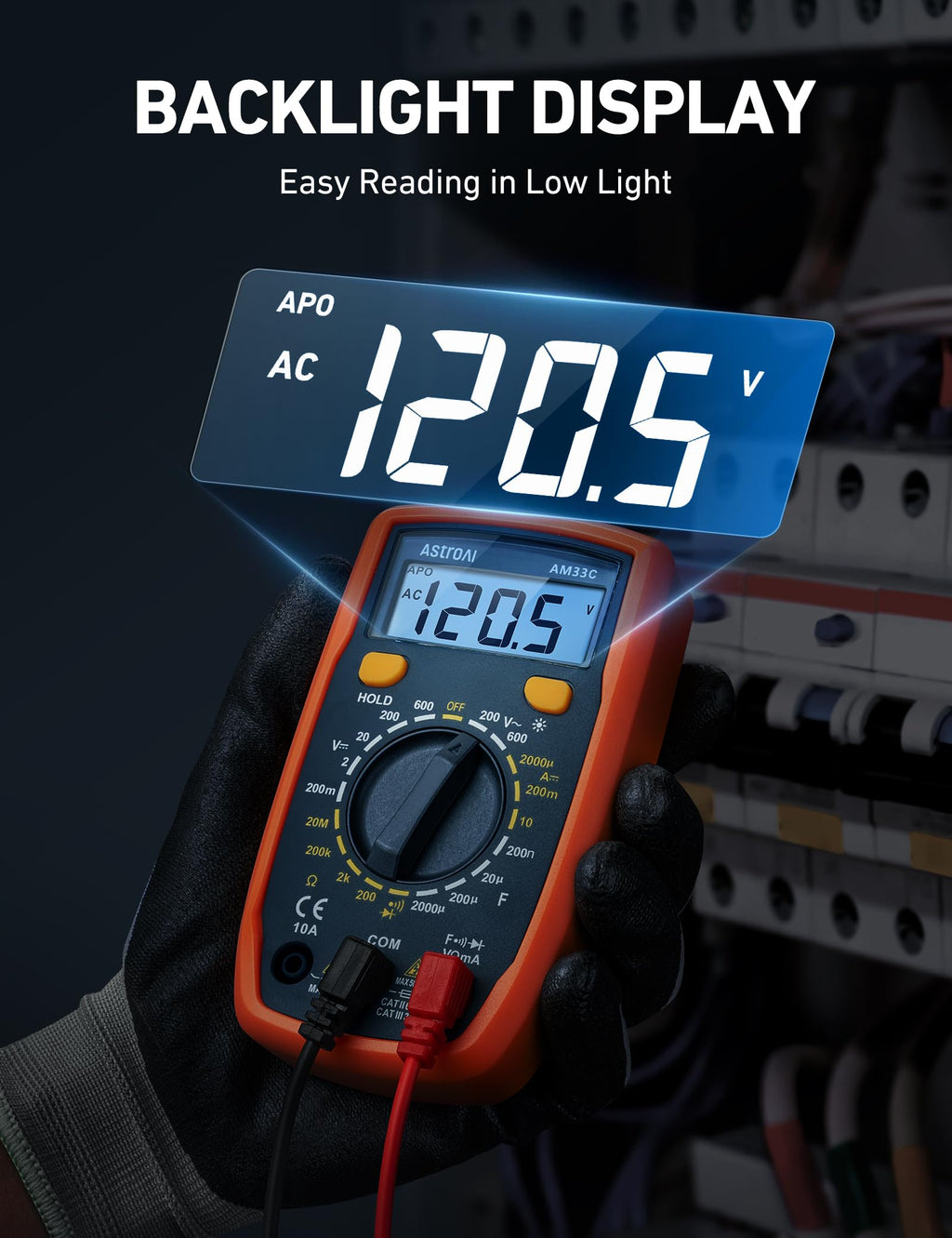 AstroAI Digital Multimeter Tester 2000 Counts with DC AC Voltmeter and Ohm Volt Amp Meter; Measures Voltage, Current, Resistance, Continuity and Diode, Blue