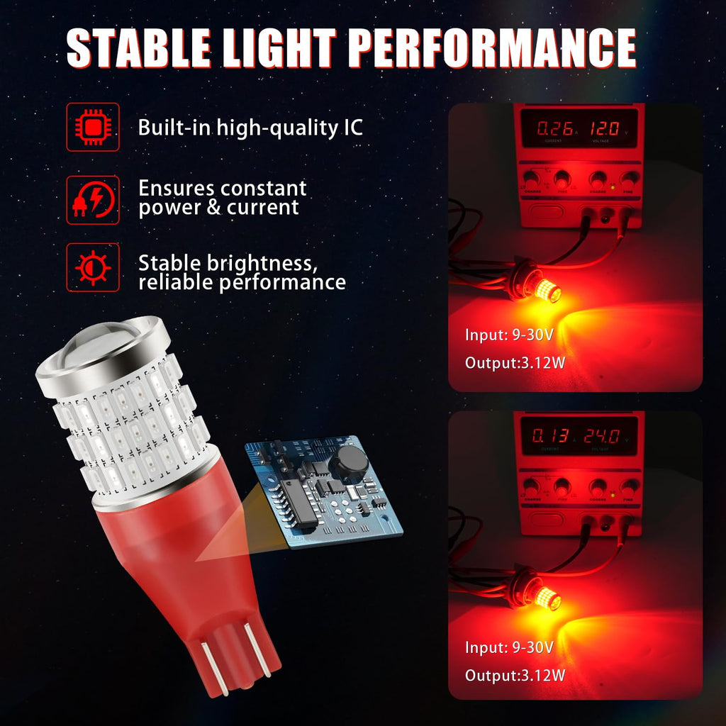 iBrightstar 3157 LED Bulb White, 4157 3156 LED Reverse Light Bulbs Super Bright for Tail Brake Lights Backup Lights Turn Signal Lights, 2 Pack