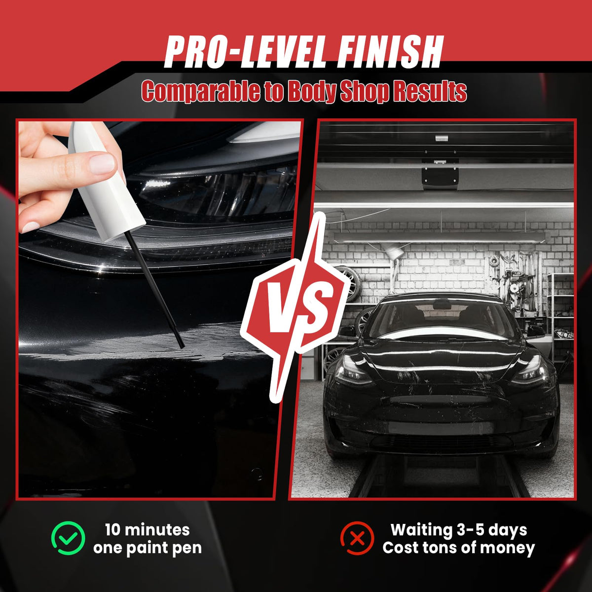 Touch Up Paint for Cars (Pearl White Multi-Coat PPSW), Compatible with Tesla Model Y/3/X/S, 0.4 fl oz Color Accurate 2-in-1 Car Paint Scratch Repair Pen, Easy to Use, Fast-Drying, Long-Lasting
