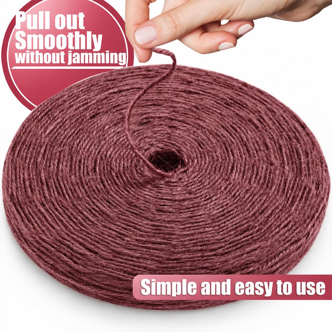 SMART&CASUAL 2mm Natural Jute Twine String Thin for Craft Plant Garden Gift Wrapping Christmas Handmade Art Decoration Packing String Home Art Decoration (Brown) (800 Ft (244M))