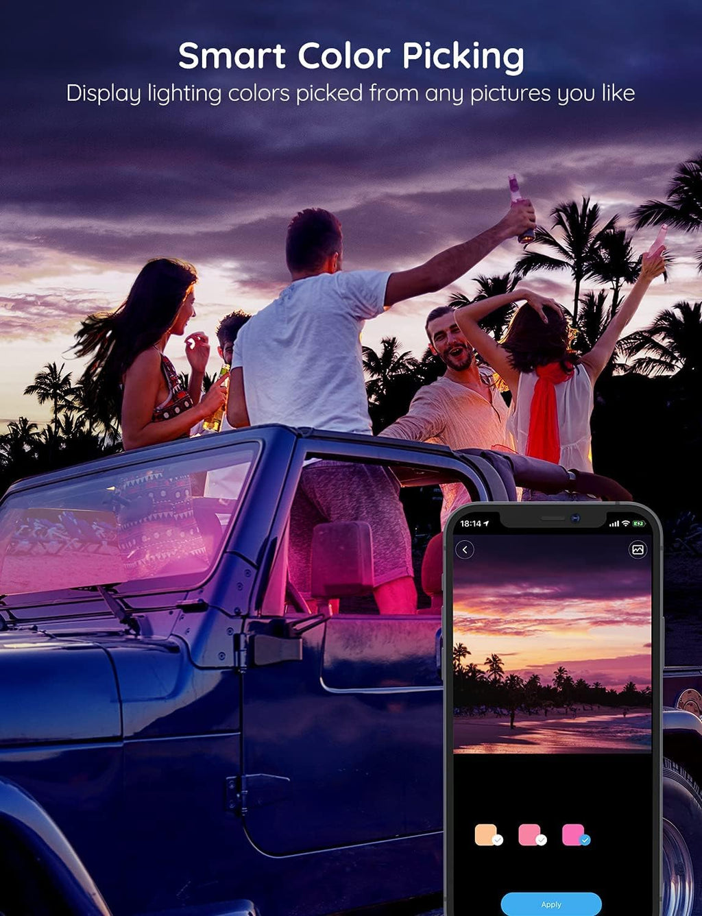 Govee Car LED Lights, RGB Smart Car Interior Lights, App Control