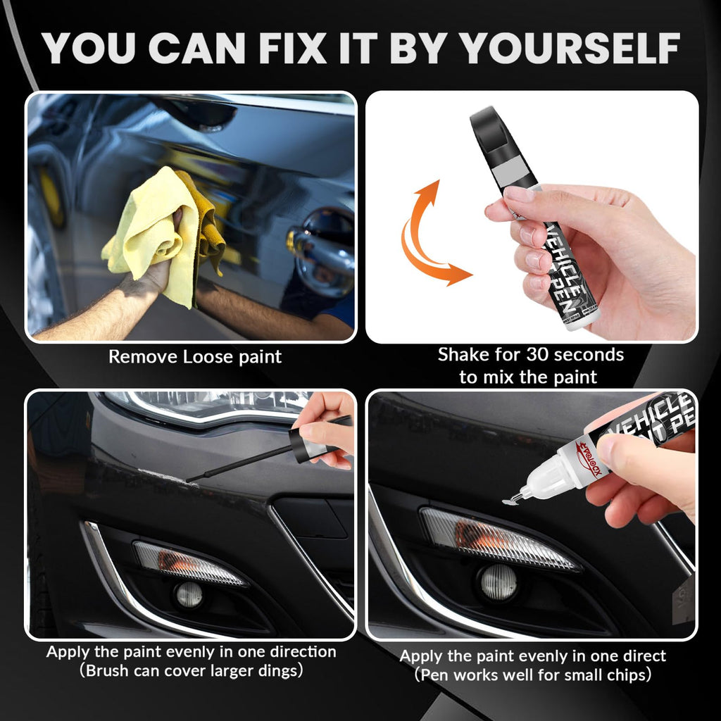 Black Touch Up Paint for Cars, Color Accurate Car Touch Up Paint, Professional Automotive Scratch Repair, Lasting Auto Scratch Remover, Quick Dry, Easy to Use, Safe and Waterproof, Versatile Use