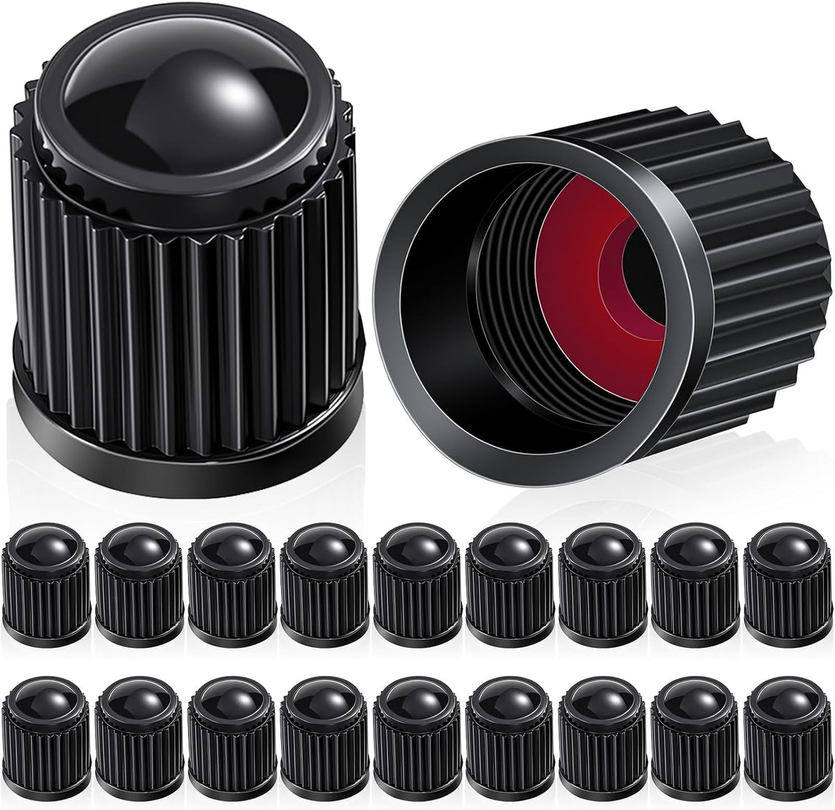 Outus 20 Pcs Tire Valve Stem Caps Universal Tire Caps,Black