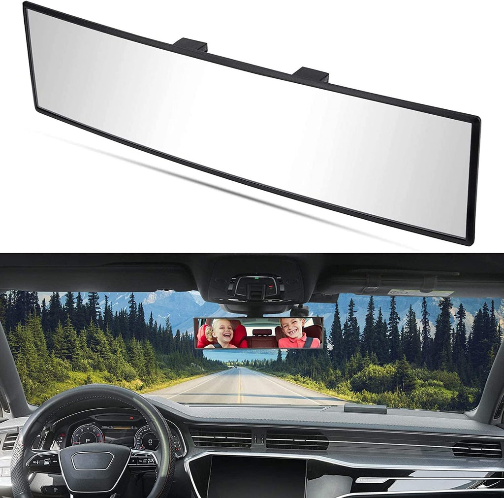 JOYTUTUS Panoramic Rear View Mirror, 12 Inch Wide Angle Clip On Mirror