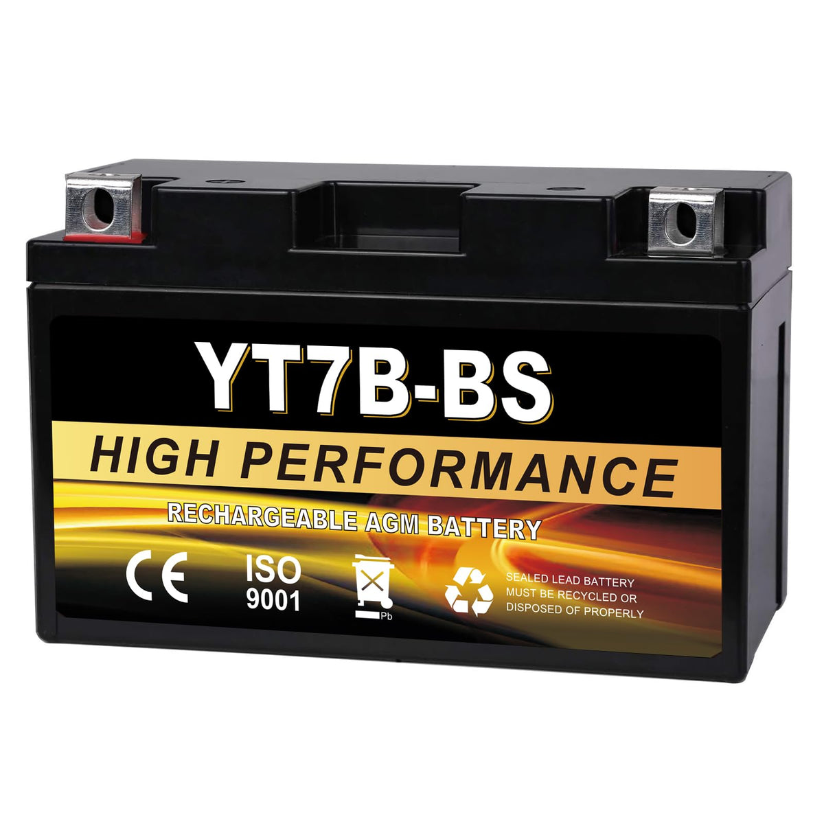 YTX14-BS 12V 14Ah AGM Sealed Motorcycle Battery, Maintenance-Free, Compatible with Honda, Yamaha, Kawasaki, Suzuki, and UTVs, Jet Skis, Snowmobiles