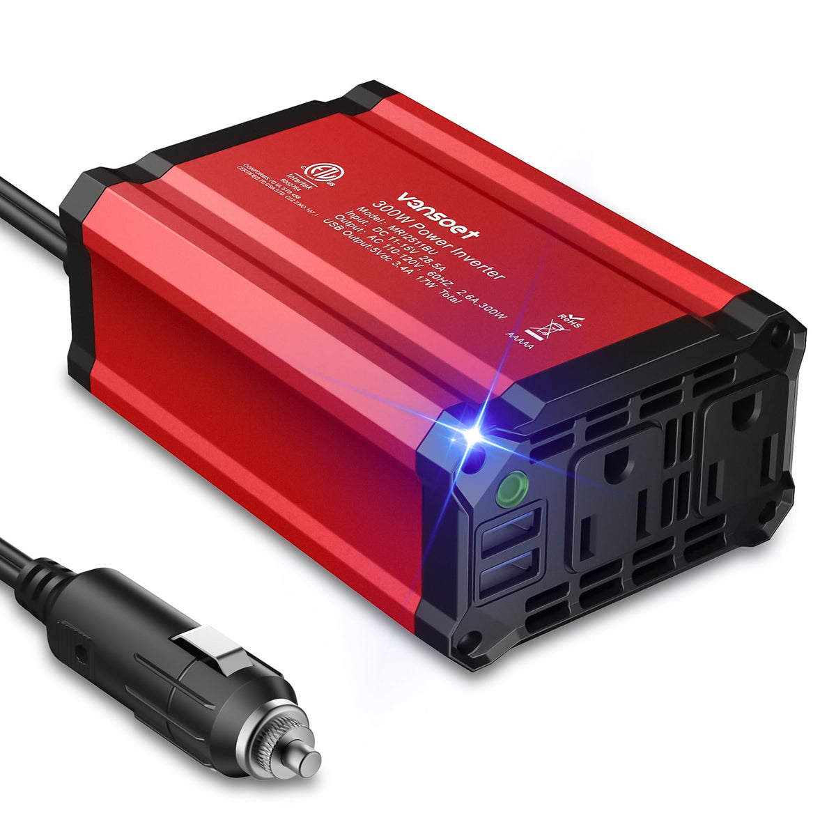 400W Car Power Inverter for Vehicles DC 12V to AC 110V Inverter