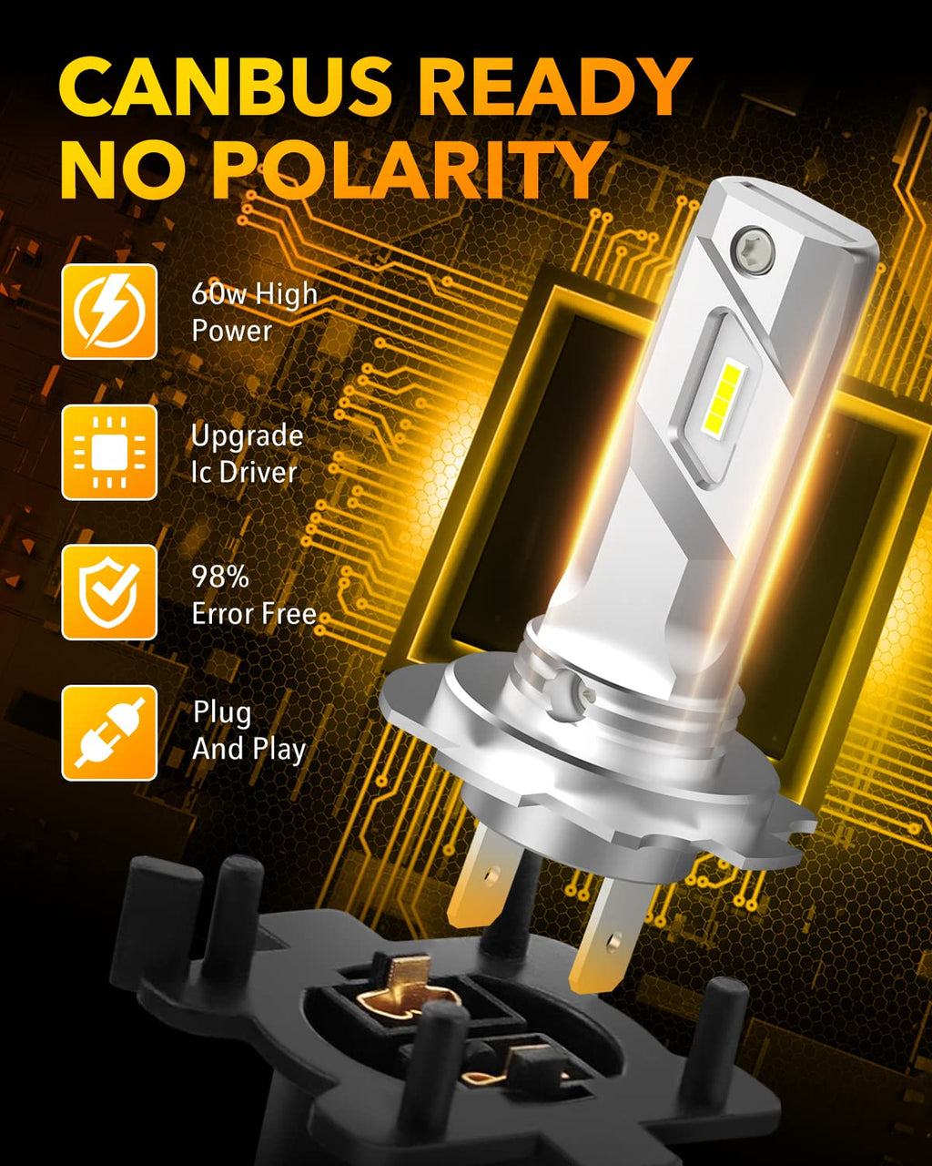 OXILAM H11 9005 Light Bulbs Combo, 320000lm 1800% Brighter 6500K Cool White Light, 1:1 Size H11/H9/H8 9005/HB3 Fog DRL Light Halogen Replacement, Pack of 4
